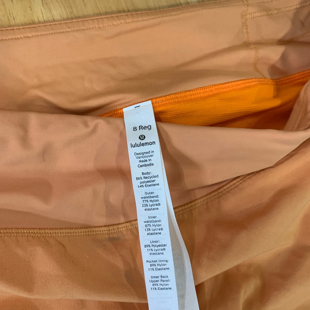 Lululemon short shorts size 8